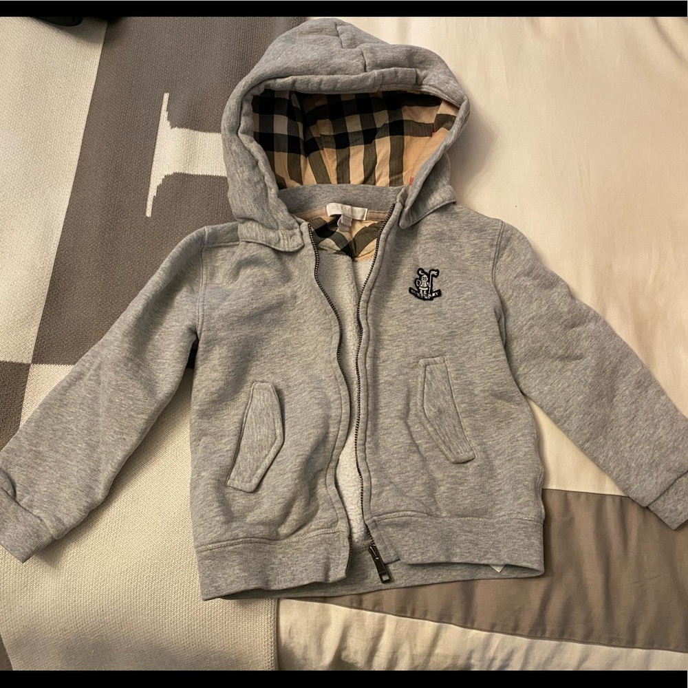Burberry boys zip up with detachable hood